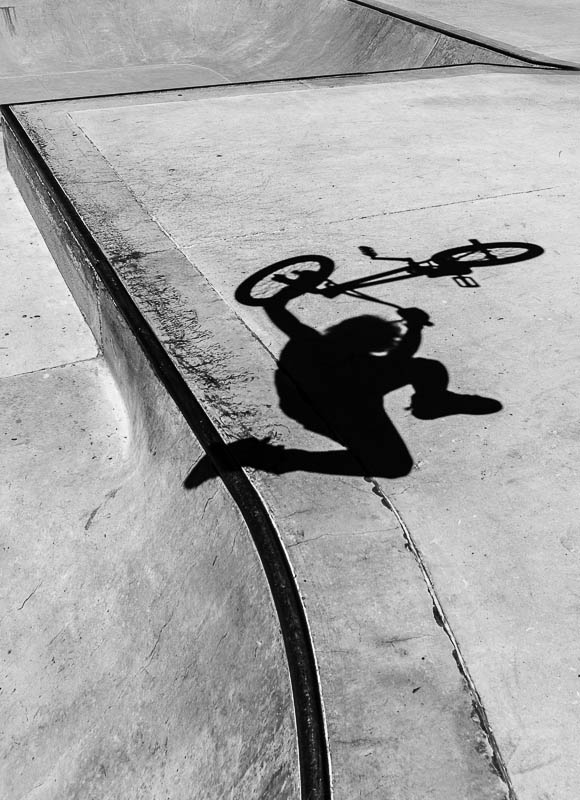Devan Latturner catches air on his BMX bike at the Layton City skatepark