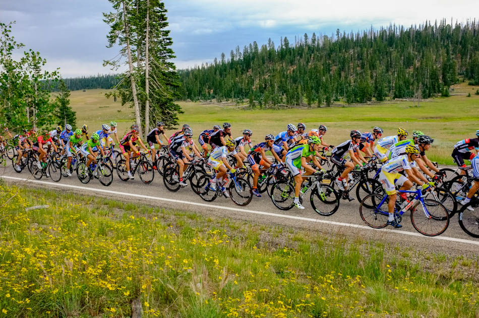 Riders on SR-14 during stage one of the Tour of Utah at Brian Head Tuesday August 6, 2013.