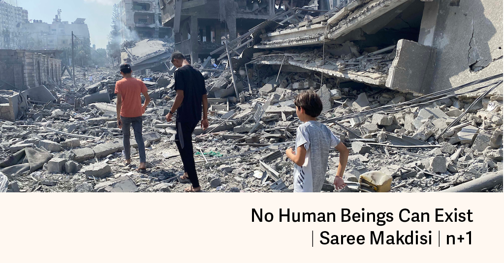 No Human Being Can Exist | Online Only | n+1 | Saree Makdisi